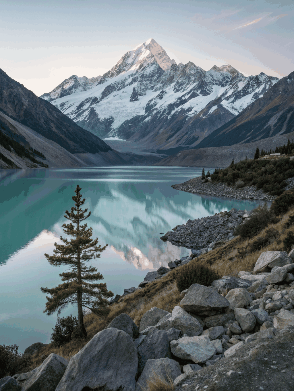 Fjord reflections in New Zealand